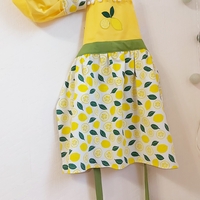 Комплект детска престилка с шапка Лимони