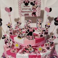 Картонена торта Мини Маус 3 / Minnie Mouse