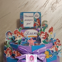Картонена торта РУСАЛКАТА АРИЕЛ  15 / The Little Marmaid 15