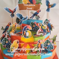 Картонена торта ПАПАГАЛЧЕТА
