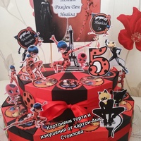 Картонена торта  Калинката и черният котарак / Miraculous