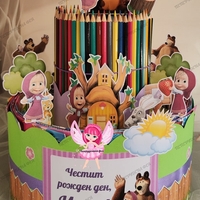 Торта от книжки и моливи МАША И МЕЧОКА 5 / Маша и Медведь