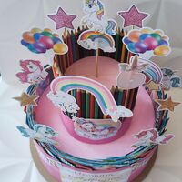 Торта от книжки и моливи  Еднорог / Unicorn