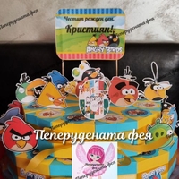 Картонена торта Енгри Бърдс 2 / Angry Birds 2