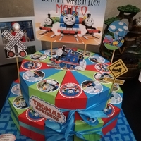 Картонена торта Влакчето Томас