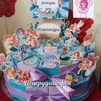 Картонена торта РУСАЛКАТА АРИЕЛ  9 / The Little Marmaid 9