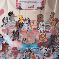 Картонена торта Блу и Бинго 16  / Bluey and Bingo 16
