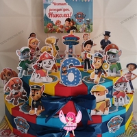 Картонена торта ПЕС ПАТРУЛ 9 / Кучешки патрул 9 / Paw Patrol 9