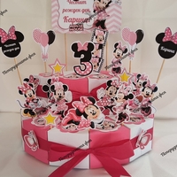 Картонена торта Мини Маус 3 / Minnie Mouse