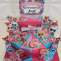 Картонена торта СУПЕР КОТЕТА/  SUPER KITTIES