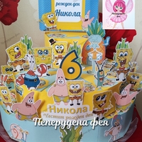 Картонена торта Спондж Боб/ Sponge Bob