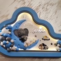 Нощна лампа Облак - Слонче на облаче върху луна