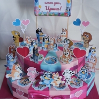 Картонена торта Блу и Бинго 18 / Bluey and Bingo 18