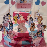 Картонена торта Блу и Бинго 18 / Bluey and Bingo 18