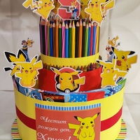 Торта от книжки и моливи ПИКАЧУ 7 / Pikachu