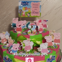 Картонена торта Прасенцето Пепа / Peppa Pig