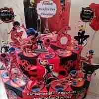 Картонена торта  Калинката и черният котарак / Miraculous