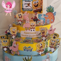 Картонена торта  СПОНДЖ БОБ 3 / SPONGE BOB 3