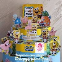 Картонена торта Спондж Боб/ Sponge Bob