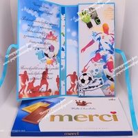 Кутия за пари с шоколад Мерси - Рожден ден Футбол