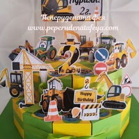 Картонена торта Строителни машини 3/ Construction machines