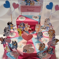 Картонена торта Блу и Бинго 18 / Bluey and Bingo 18