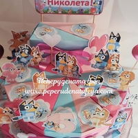 Картонена торта Блу и Бинго / Bluey and Bingo