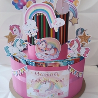 Торта от книжки и моливи  Еднорог / Unicorn