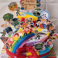 Картонена торта УЧИЛИЩЕ , НА ДОБЪР ЧАС, УЧЕНИЦИ  / School