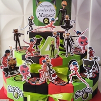 Картонена торта  Калинката и черният котарак 12 / Miraculous  12