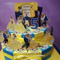 Картонена торта Красавицата и звяра 5