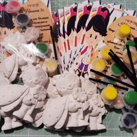 КАЛИНКА С ЦВЕТЕ за оцветяване С / БЕЗ  магнит - 1бр. фигурка + 2бр. боички+ 1бр. четка