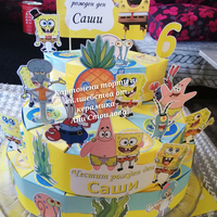 Картонена торта  СПОНДЖ БОБ 6 / SPONGE BOB 6