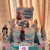 Картонена торта Замръзналото кралство 18 / FROZEN 18