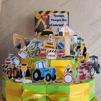 Картонена торта Строителни машини 3/ Construction machines