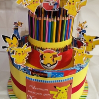 Торта от книжки и моливи ПИКАЧУ 7 / Pikachu