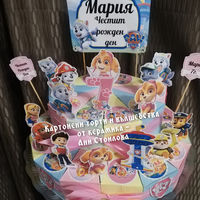 Картонена торта ПЕС ПАТРУЛ СКАЙ И ЕВЕРЕСТ 11 /  Paw Patrol Skye 11