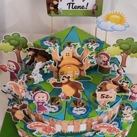 Картонена торта  Маша и Мечока 1 / Маша и Медведь