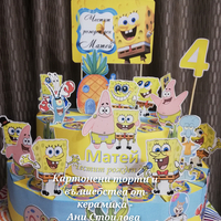 Картонена торта  СПОНДЖ БОБ 3 / SPONGE BOB 3