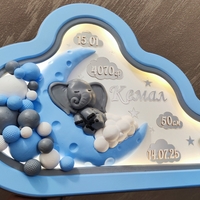 Нощна лампа Облак - Слонче на облаче върху луна