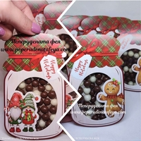 Коледни буркани от картон с бонбони Шоко криспи