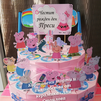 Картонена торта Прасенцето Пепа / Peppa Pig