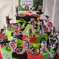 Картонена торта  Калинката и черният котарак 12 / Miraculous  12
