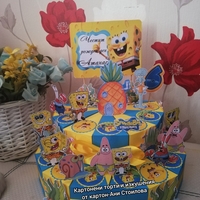 Картонена торта  СПОНДЖ БОБ 3 / SPONGE BOB 3