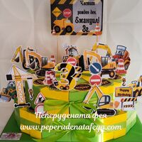 Картонена торта СТРОИТЕЛНИ МАШИНИ 17  / Construction machines 17