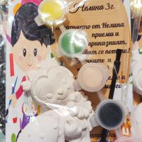 КАЛИНКА С ЦВЕТЕ за оцветяване С / БЕЗ  магнит - 1бр. фигурка + 2бр. боички+ 1бр. четка
