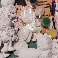 КАЛИНКА С ЦВЕТЕ за оцветяване С / БЕЗ  магнит - 1бр. фигурка + 2бр. боички+ 1бр. четка