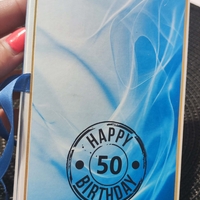 Картичка - кутия с шоколад Merci с място за банкноти -  50г. Юбилей за мъж