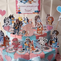 Картонена торта Блу и Бинго 16  / Bluey and Bingo 16