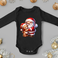 Бебешко боди -Дядо коледа с мече